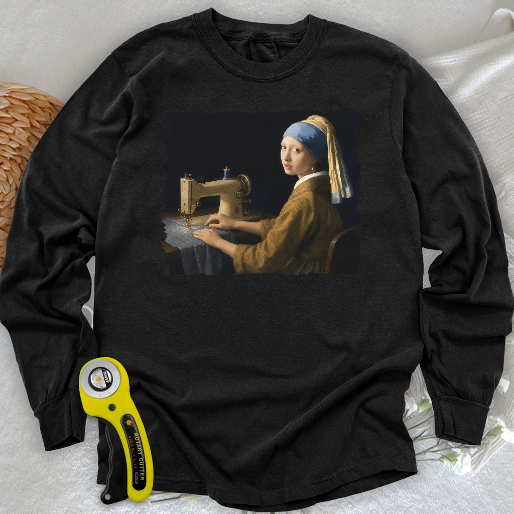 Girl With A Sewing Machine Long Sleeve T-shirt