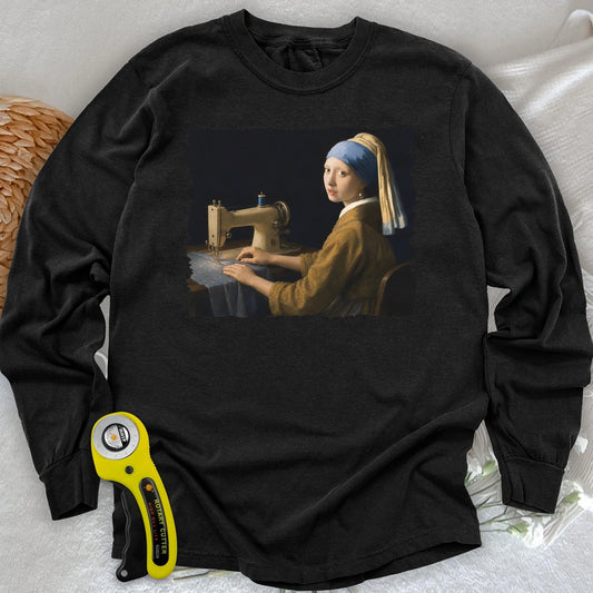 Girl With A Sewing Machine Long Sleeve T-shirt