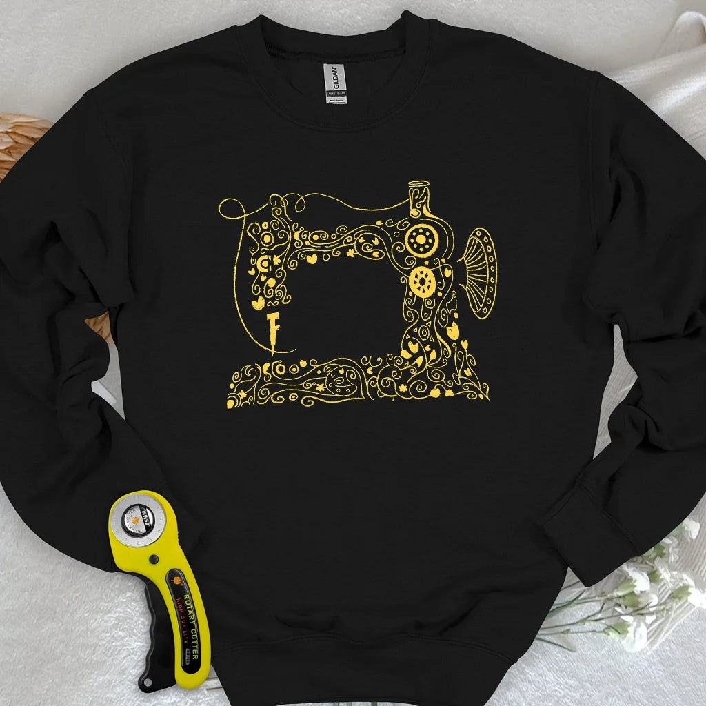 Sweat-shirt brodé fils d'or