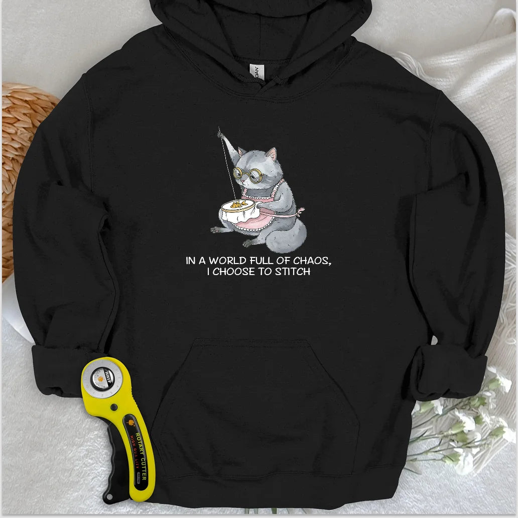Granny Cat Sewist Hoodie