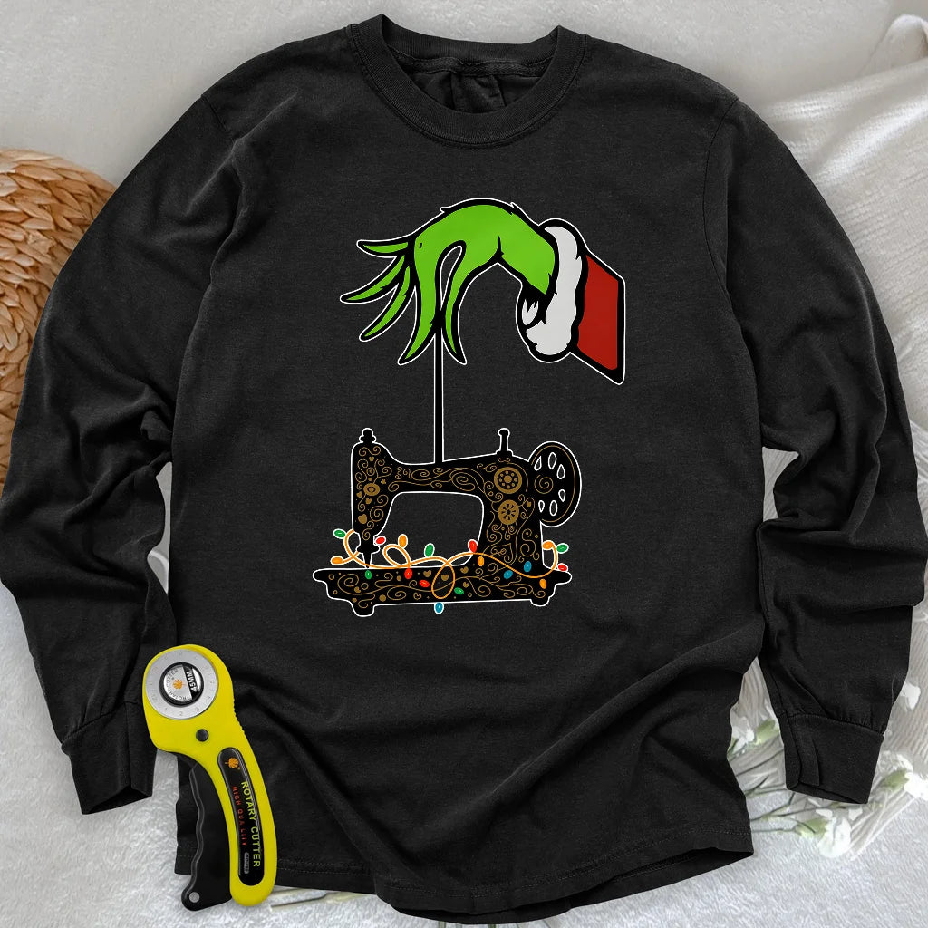 T-shirt manches longues Le Grinch a volé des points de suture