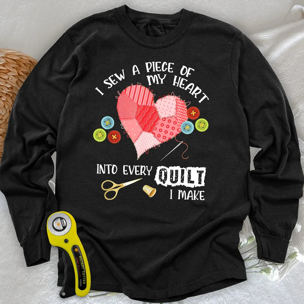 T-shirt à manches longues Heartstitched Quilt Love