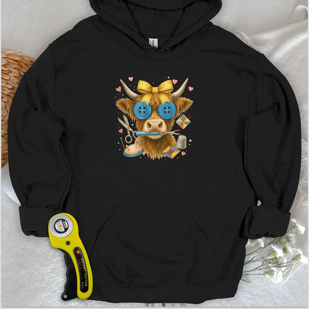 Sweat à capuche Vache Écossaise