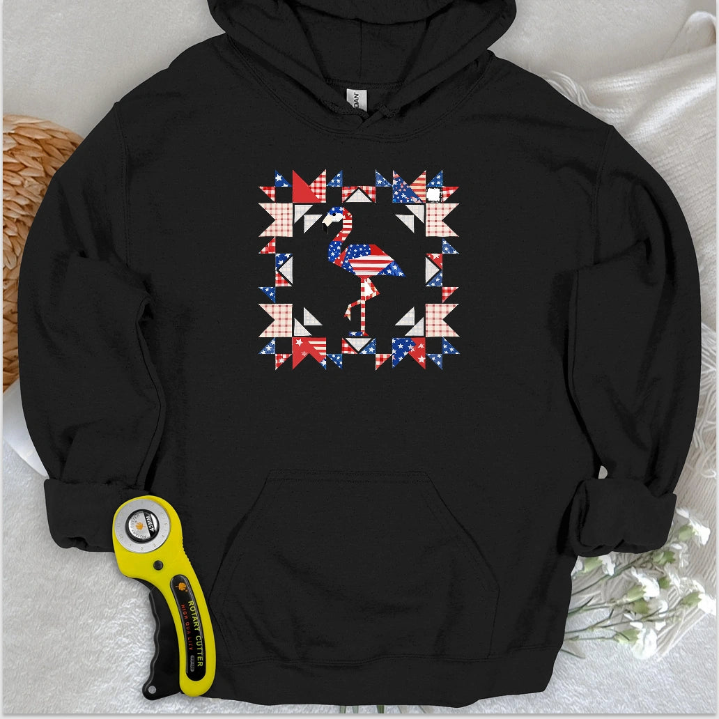 Liberty Flamingo Patchwork Hoodie