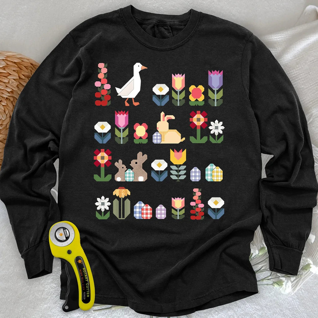 Patchwork Blooms Long Sleeve T-shirt
