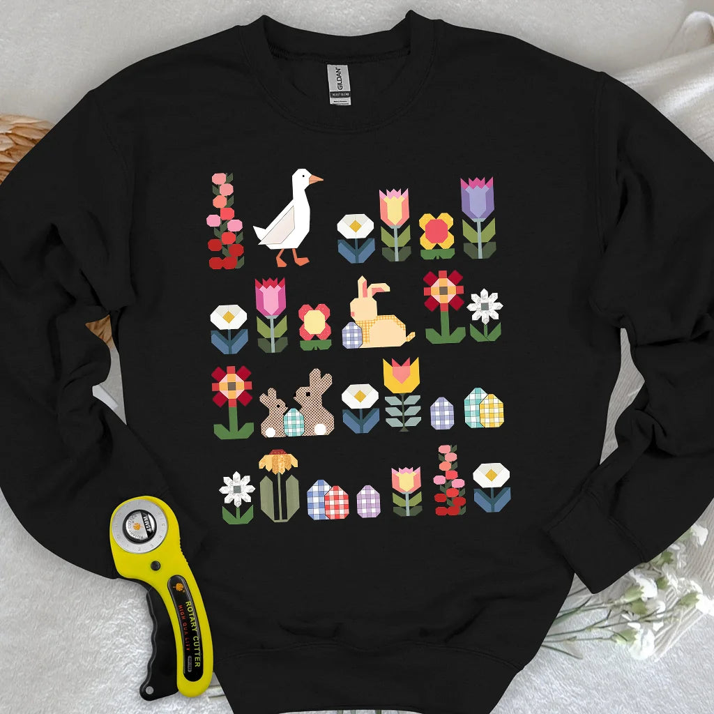 Sweat-shirt Blooms en patchwork
