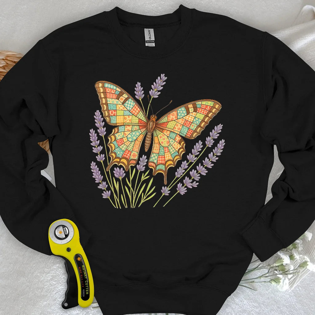 Sweat-shirt Papillon en Patchwork