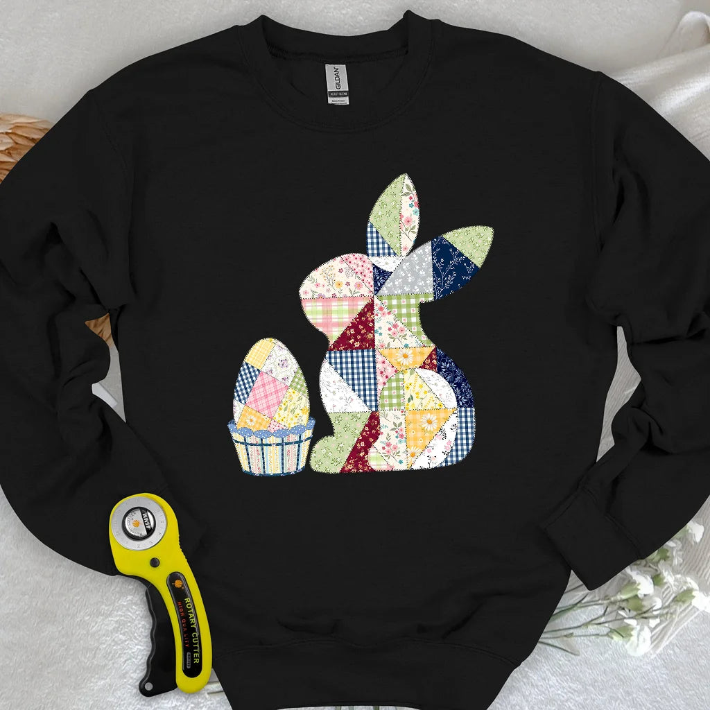 Patchwork Osterhasen-Sweatshirt