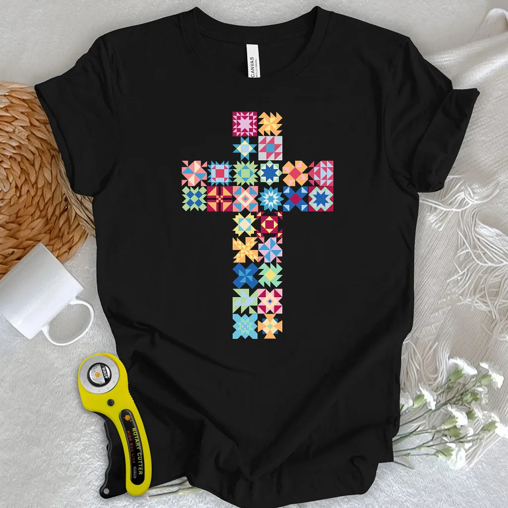 Patchwork Faith Cross T-shirt