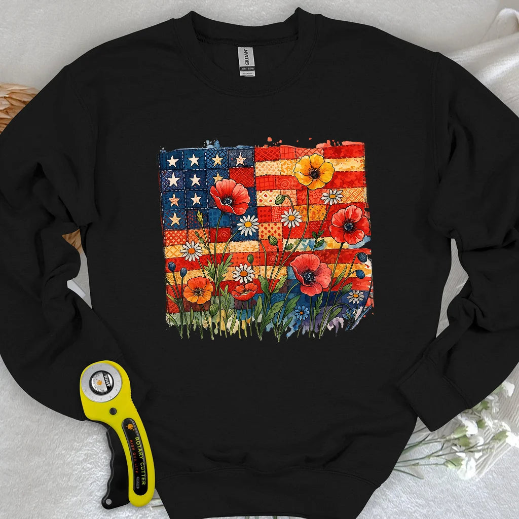 Sweat-shirt floral en patchwork
