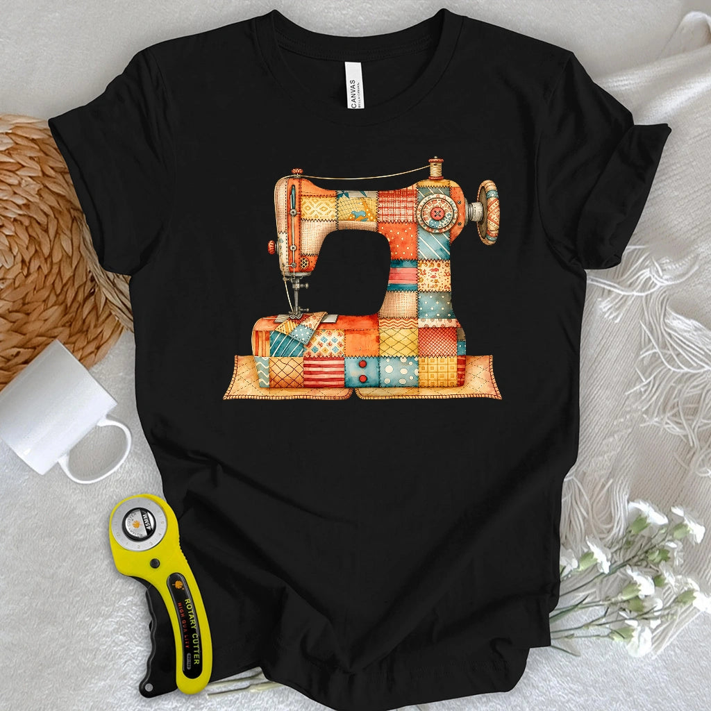 Patchwork Sewing Machine T-shirt