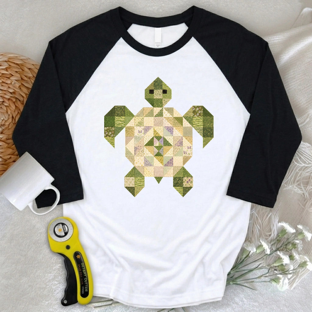 Patchwork Turtle 3/4 Sleeve T-shirt