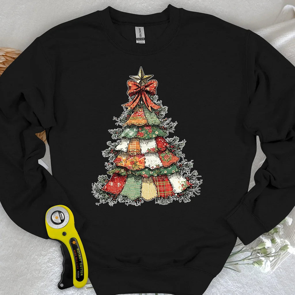 Sweat-shirt de Noël motif patchwork