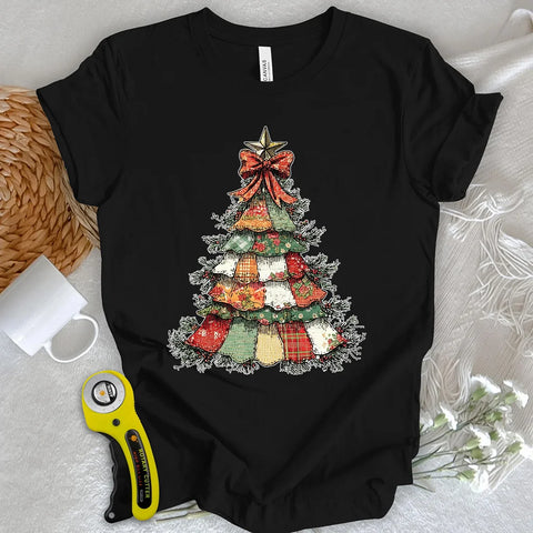 Maglietta Albero di Natale patchwork