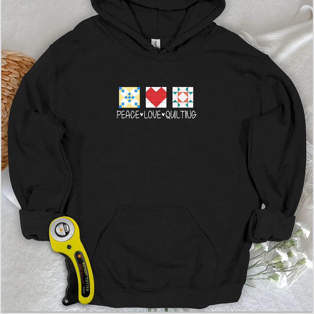 Sweat à capuche « Paix Amour Courtepointe »