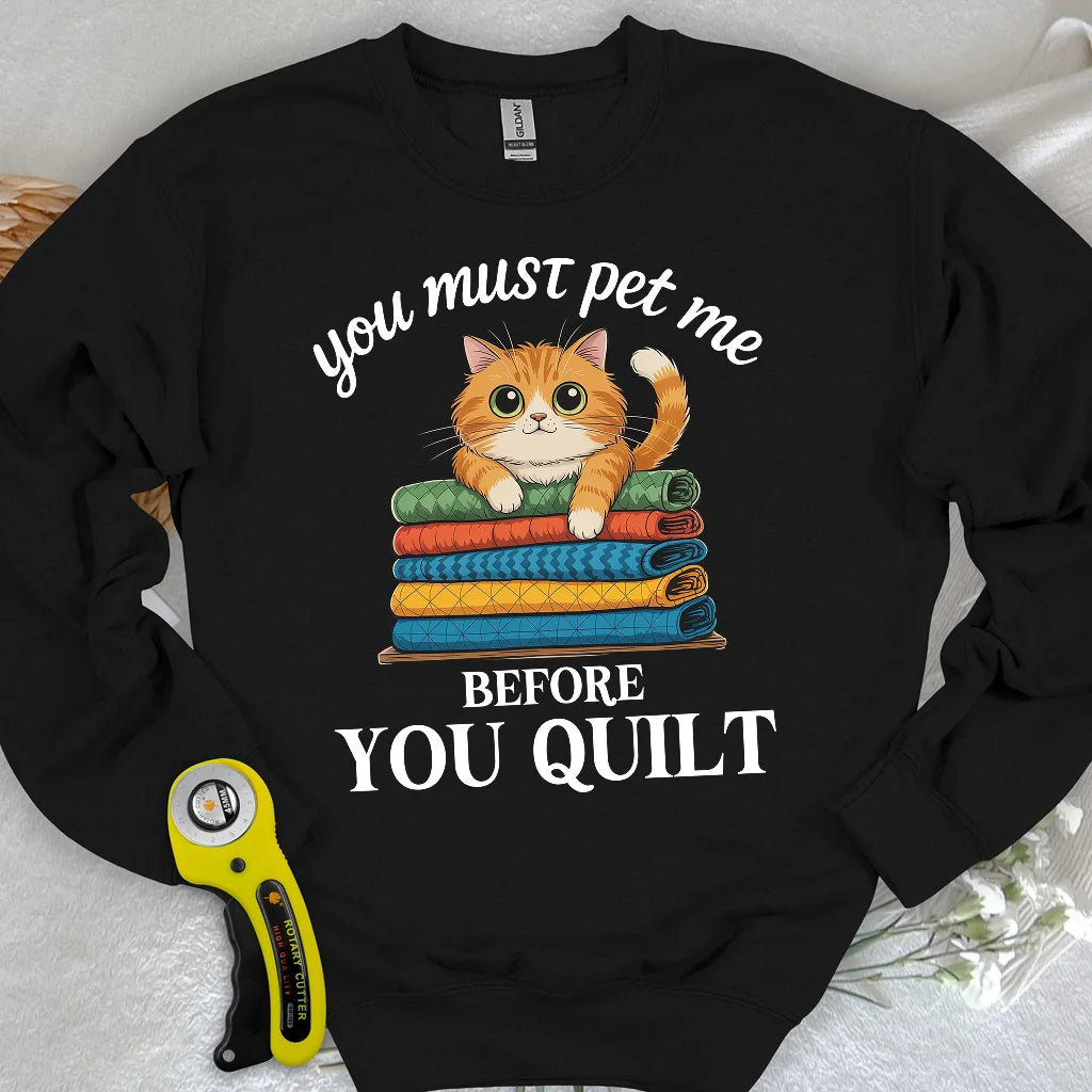 Sweat-shirt « D'abord les caresses, ensuite la couverture »