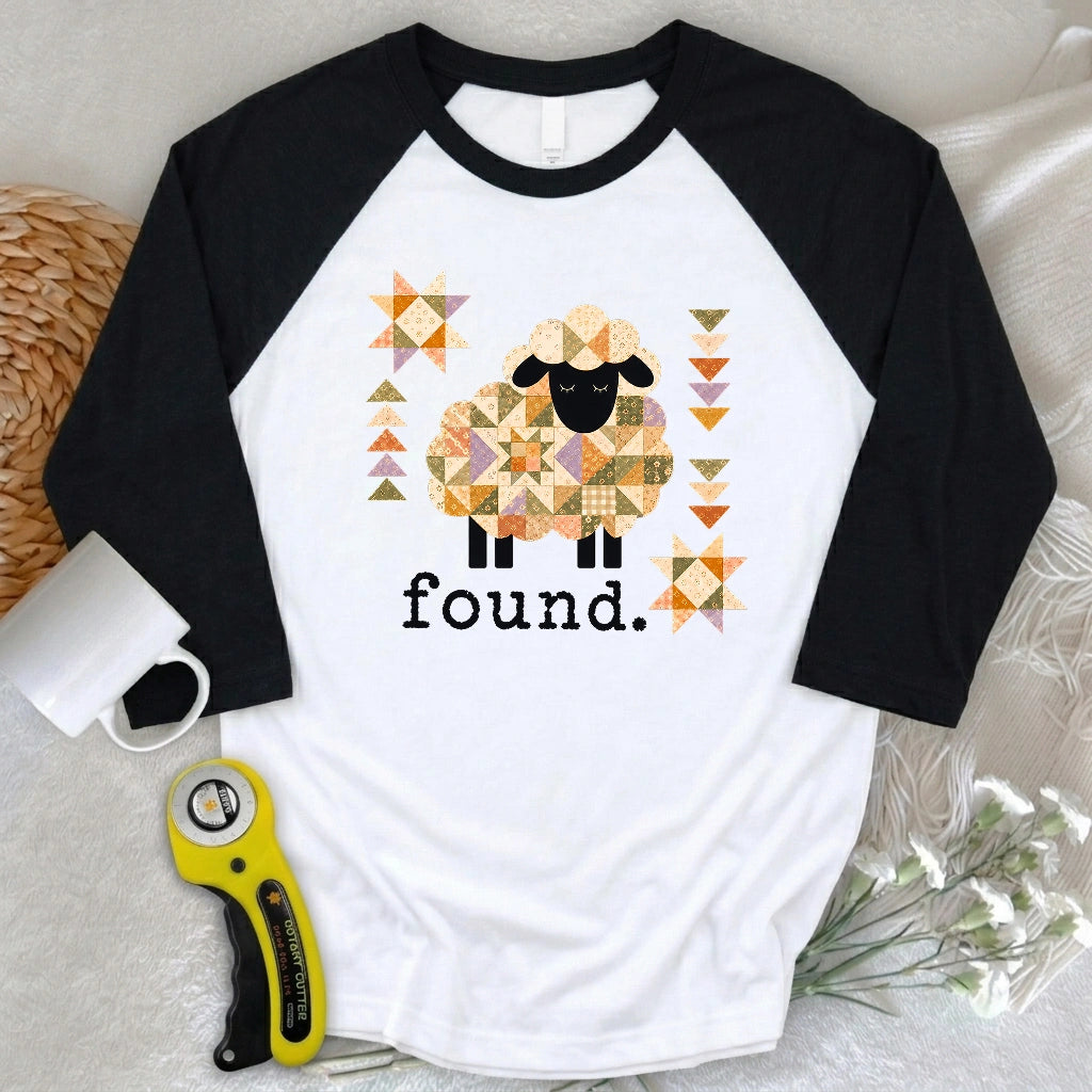 Psalm 23 Patchwork Sheep 3/4 Sleeve T-shirt