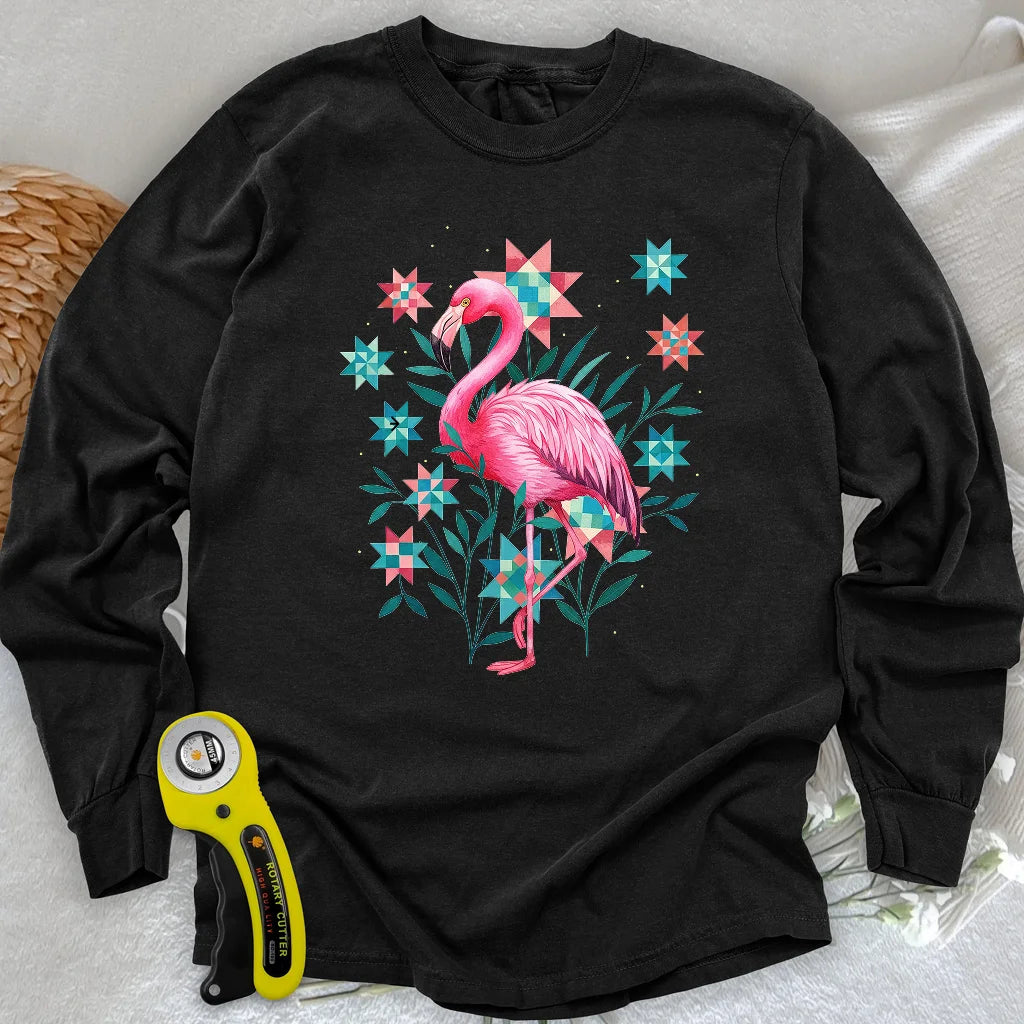 Gestepptes Garten Langarm-T-Shirt