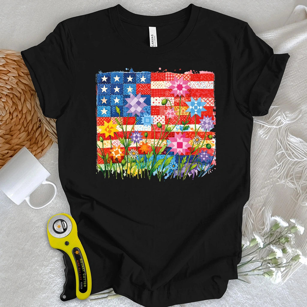 Quilted Stars & Blooms T-shirt