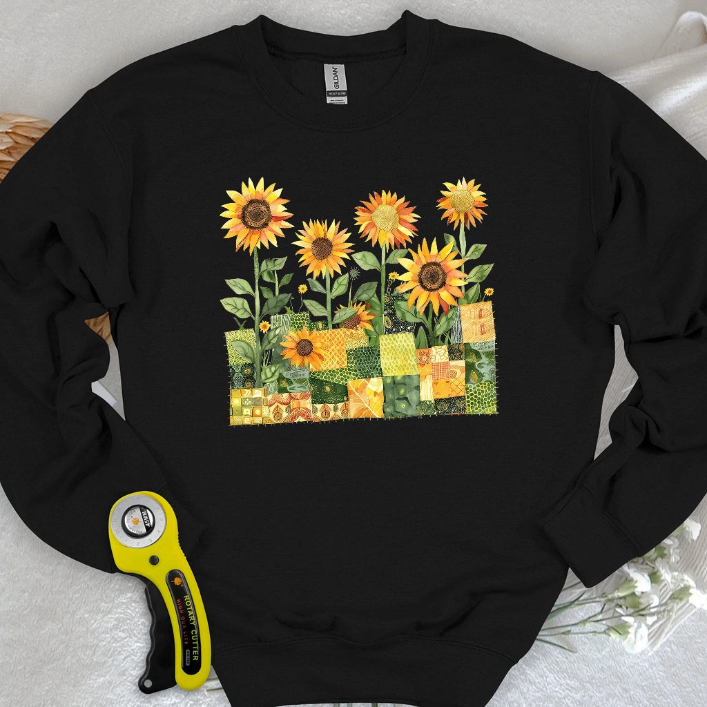 Quilted Sunflower Field Sweatshirt