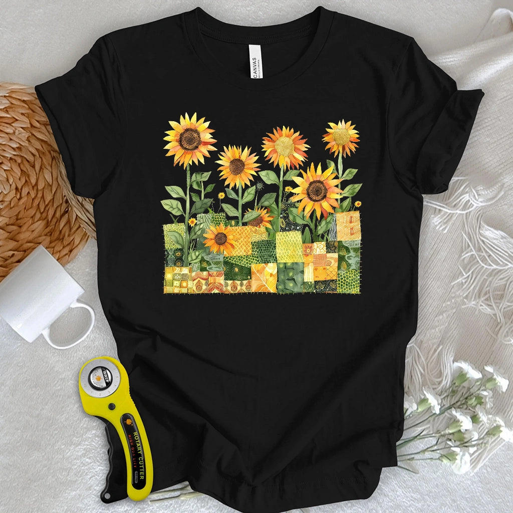 Quilted Sunflower Field T-shirt
