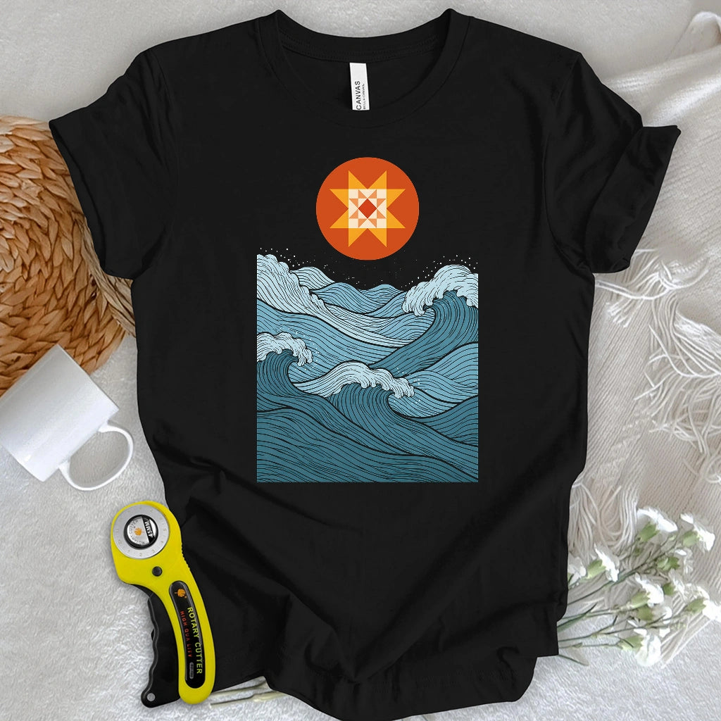 Quilted Sunset Ocean T-shirt
