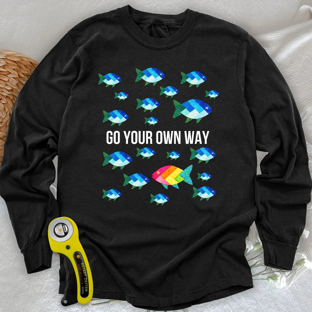 Langärmeliges Quilter-Individuality-T-Shirt