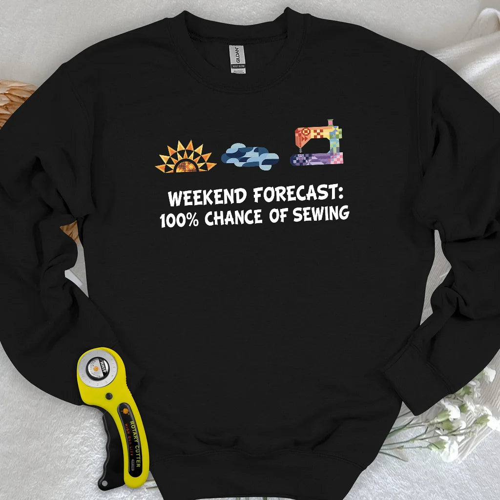 Sweat-shirt Prévisions de week-end pour quilteurs