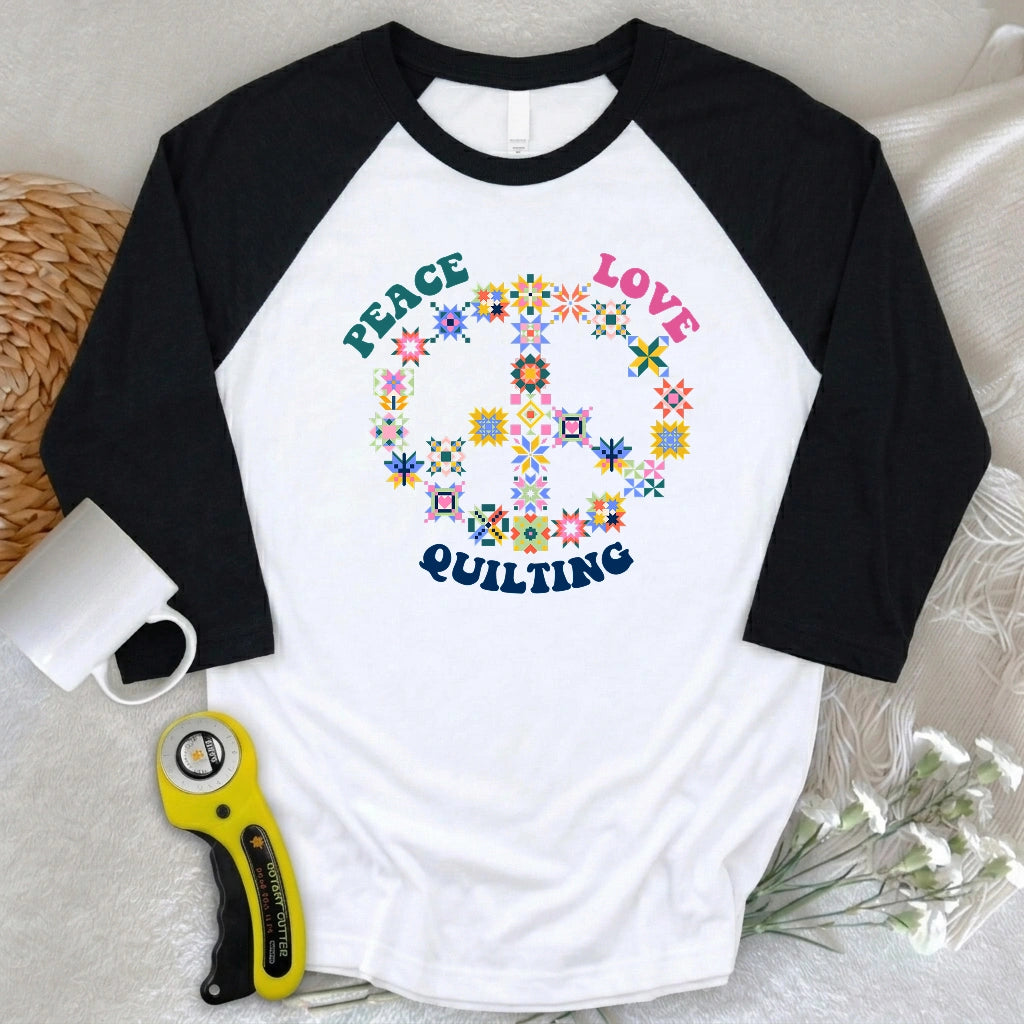 Quilting Brings Peace 3/4 Sleeve T-shirt