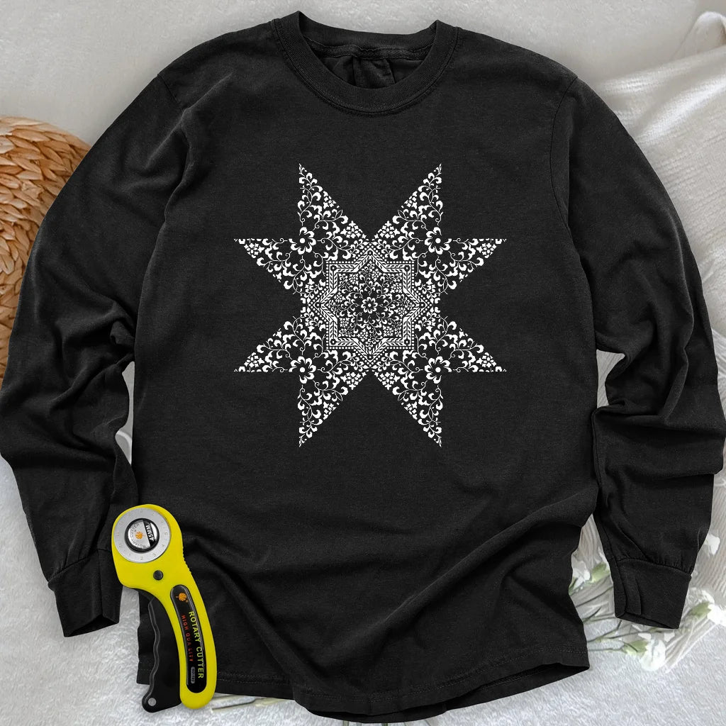 T-shirt à manches longues « Mandala de courtepointe »