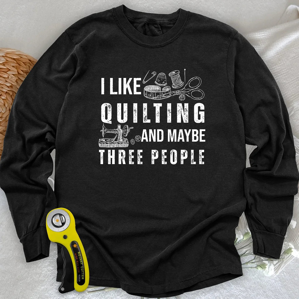 T-shirt manches longues matelassage et 3 personnes