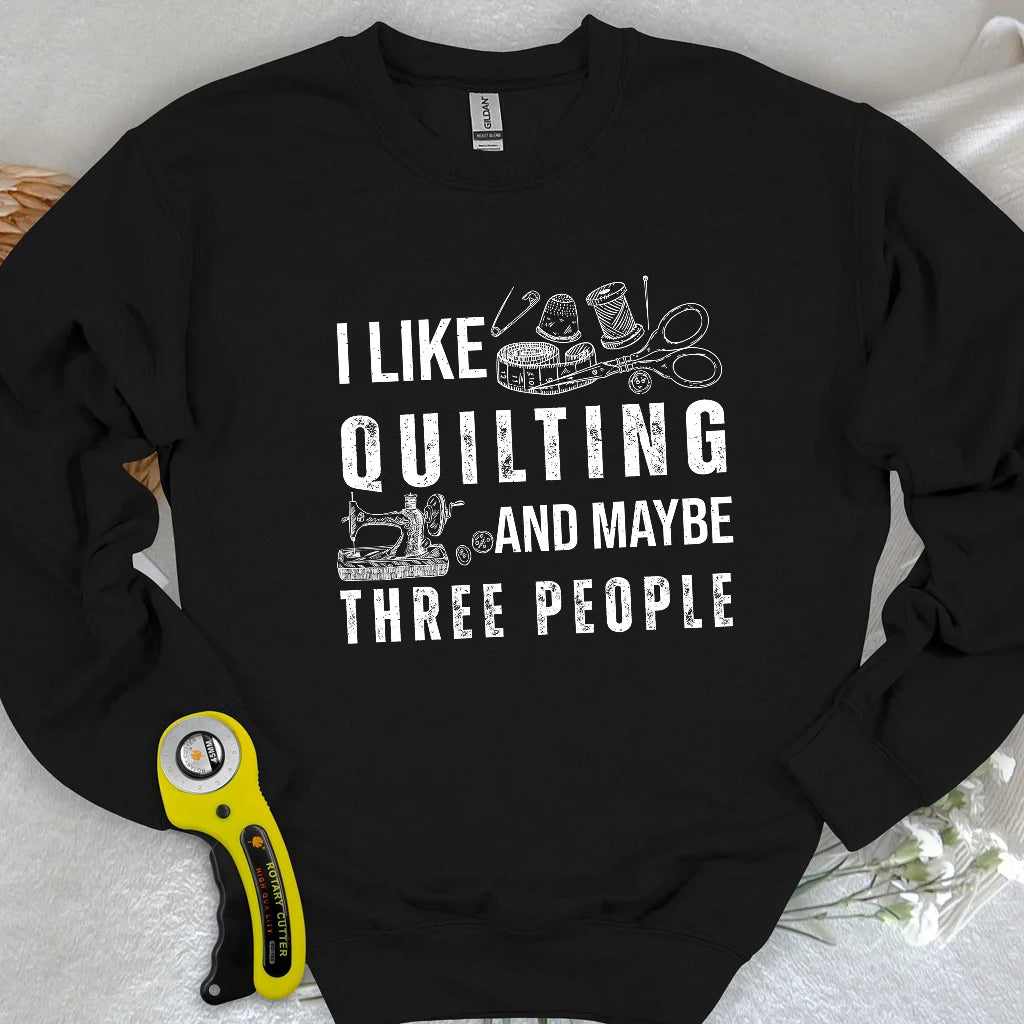 Sweat-shirt matelassé et 3 personnes