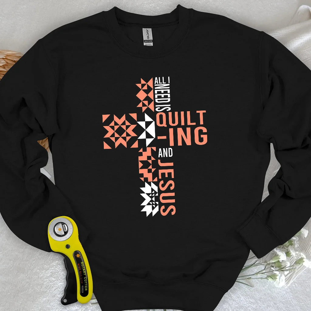 Sweat-shirt "Quilting and Jesus"