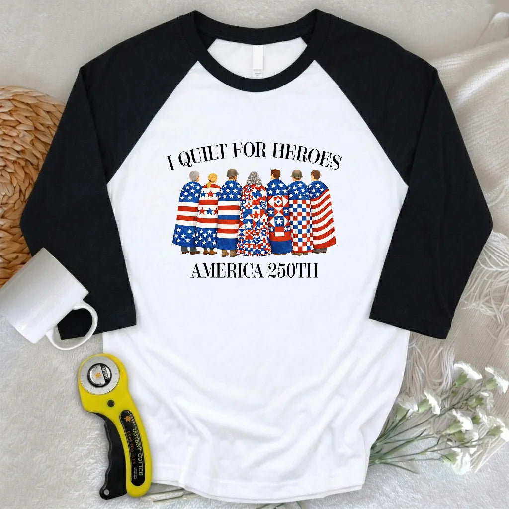 Quilts of Honor 3/4 Sleeve T-shirt