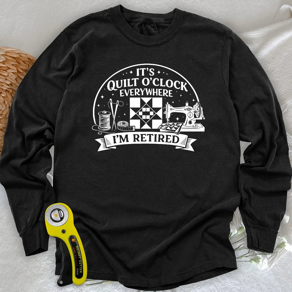 Langarm-T-Shirt für pensionierte Quilter