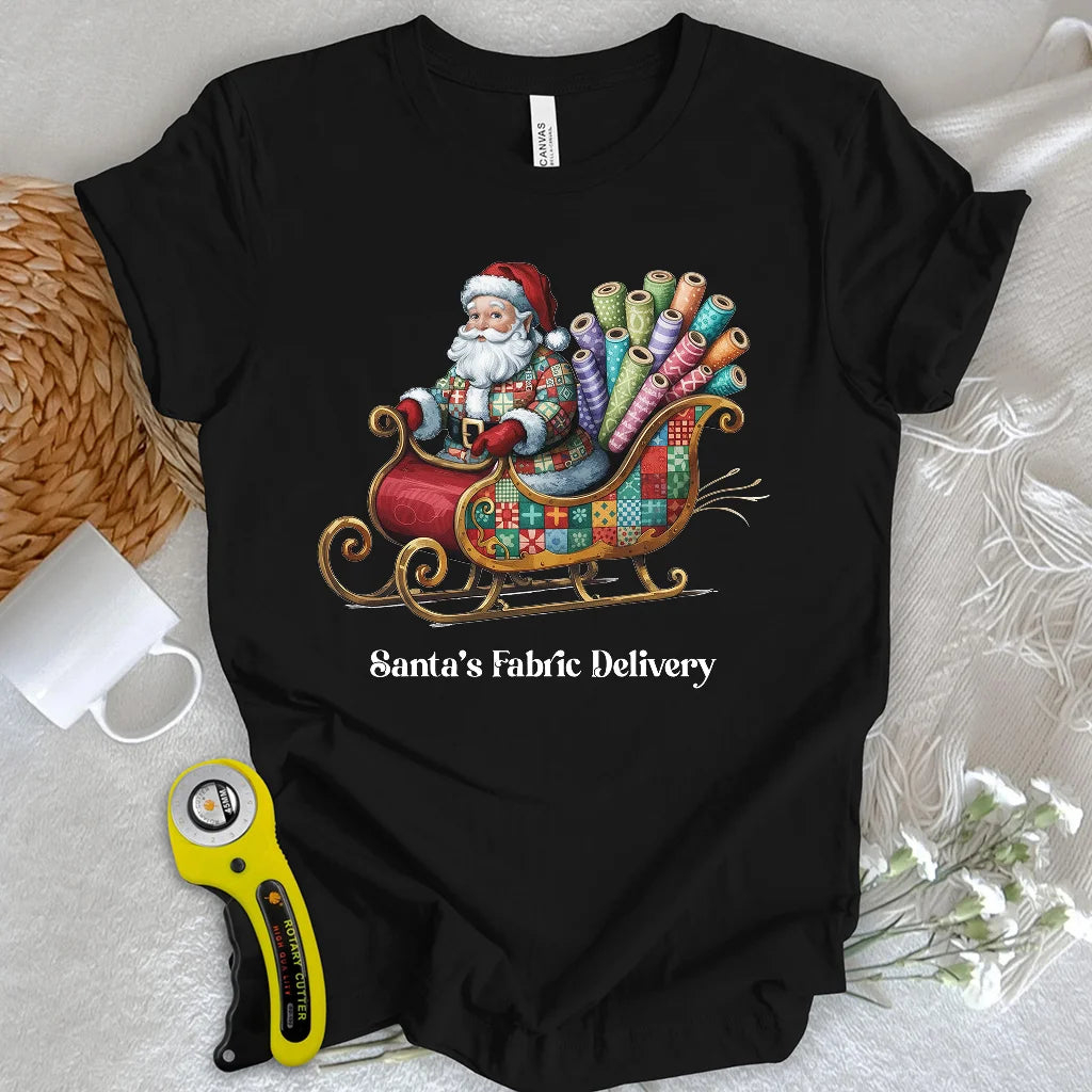 T-shirt de livraison de tissu du Père Noël