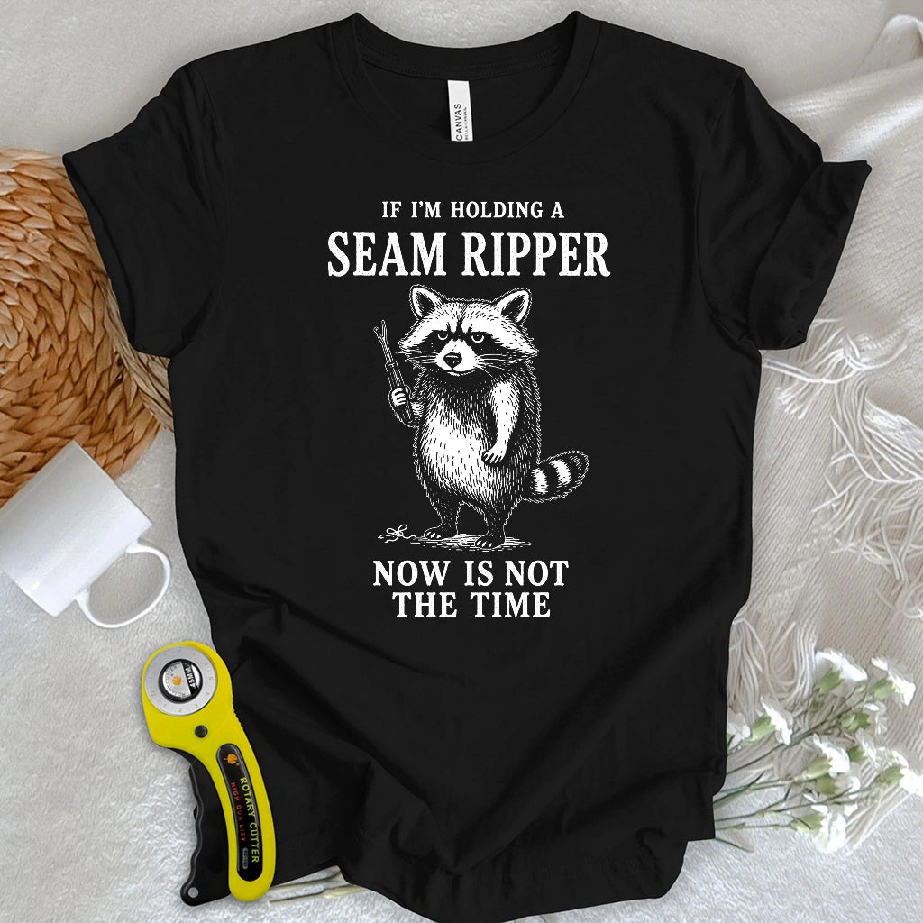 Seam Ripper Warning Raccoon T-shirt