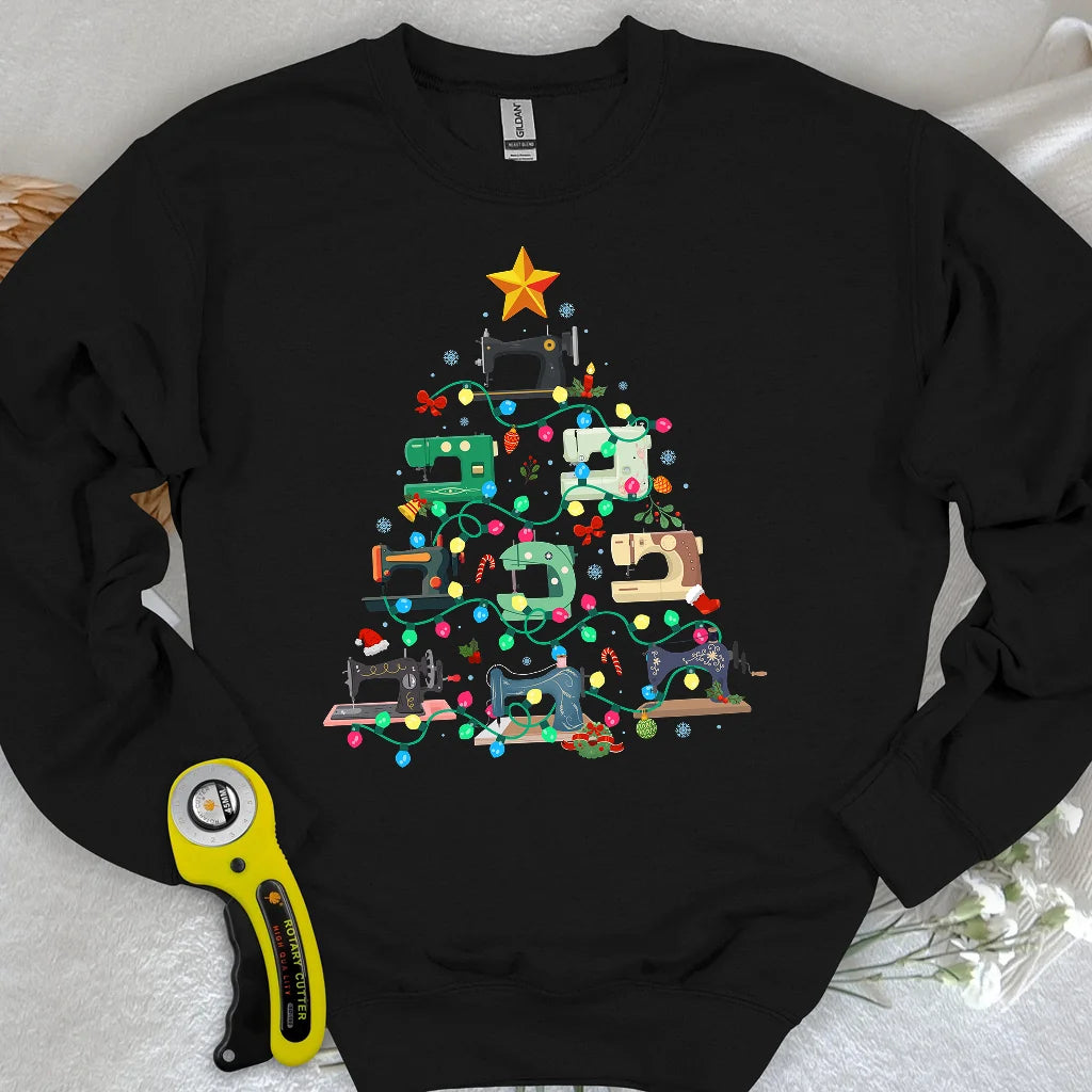 Sewing Christmas Tree Sweatshirt