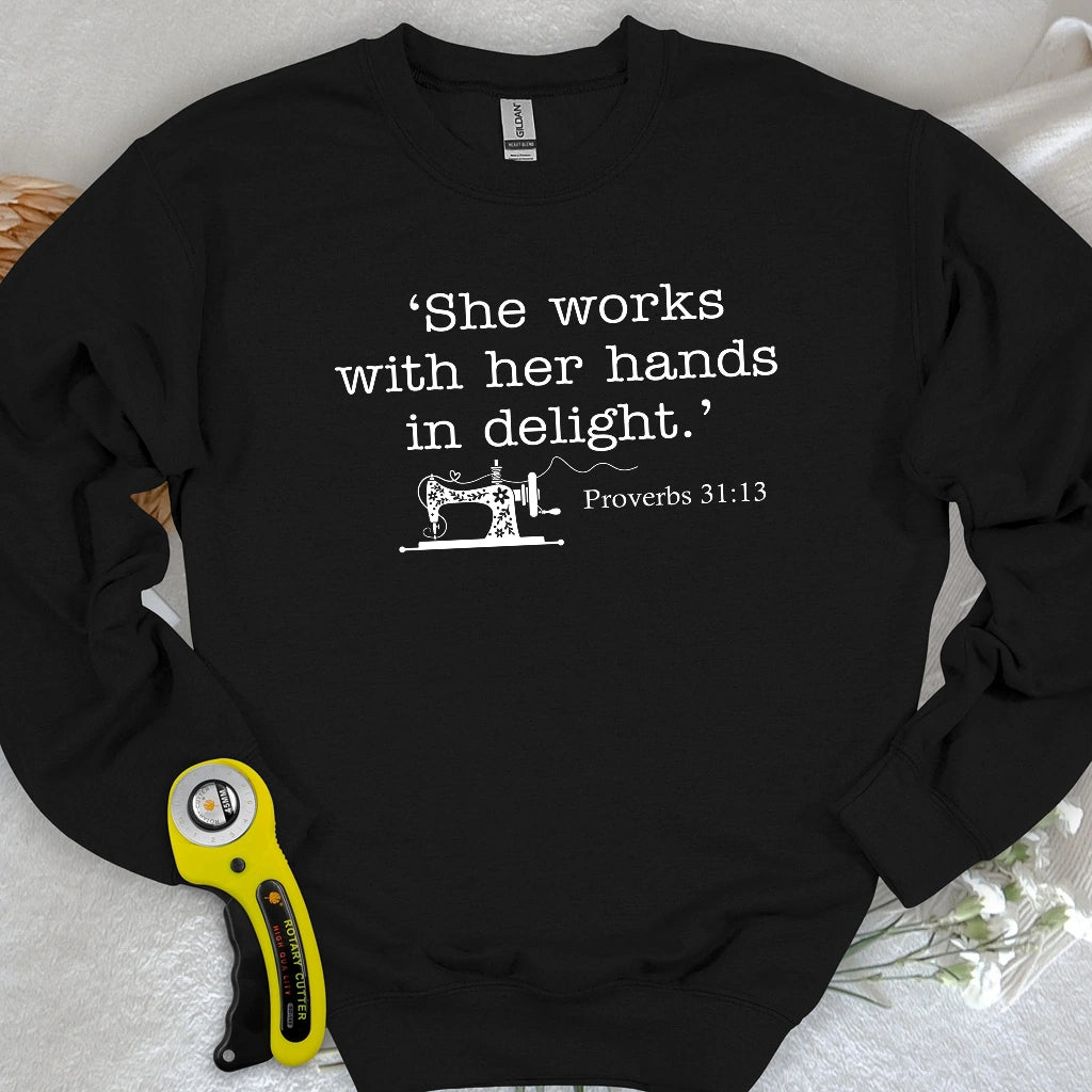 Sewing In Bible Sweatshirt