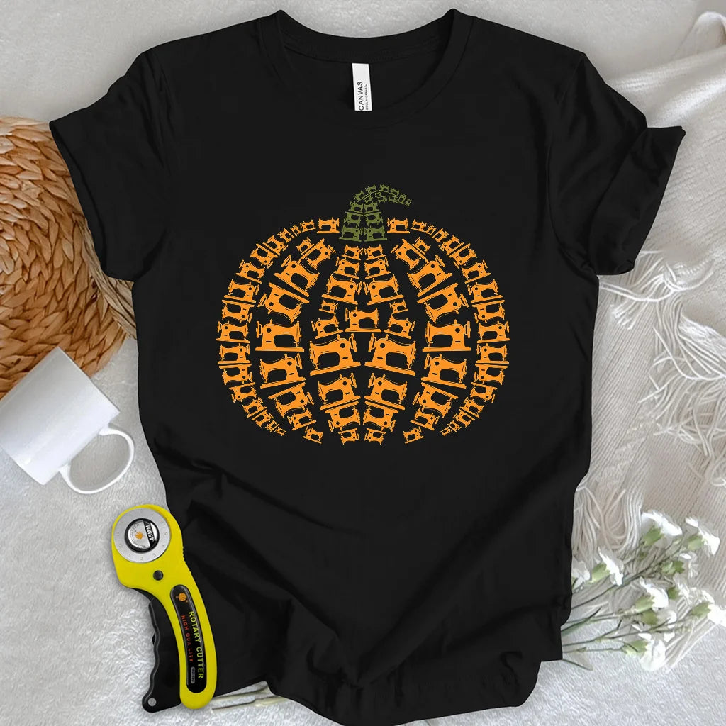 Sewing Machine Pumpkin T-shirt