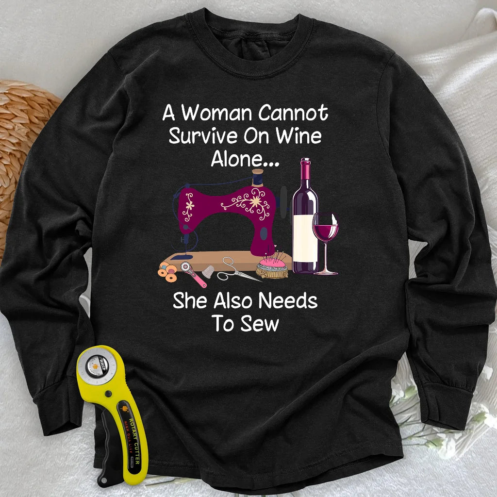 Sewing and Wining Long Sleeve T-shirt