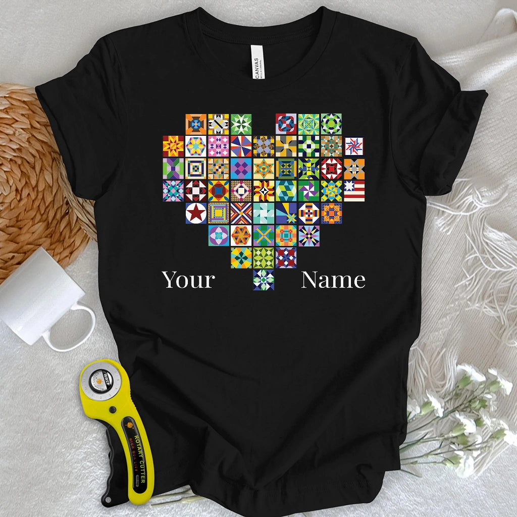 "Custom Name" States of quilt T-shirt