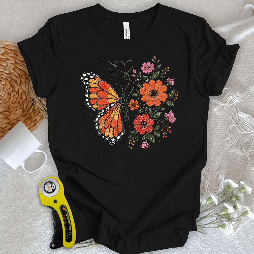Stitched Monarch Garden T-shirt