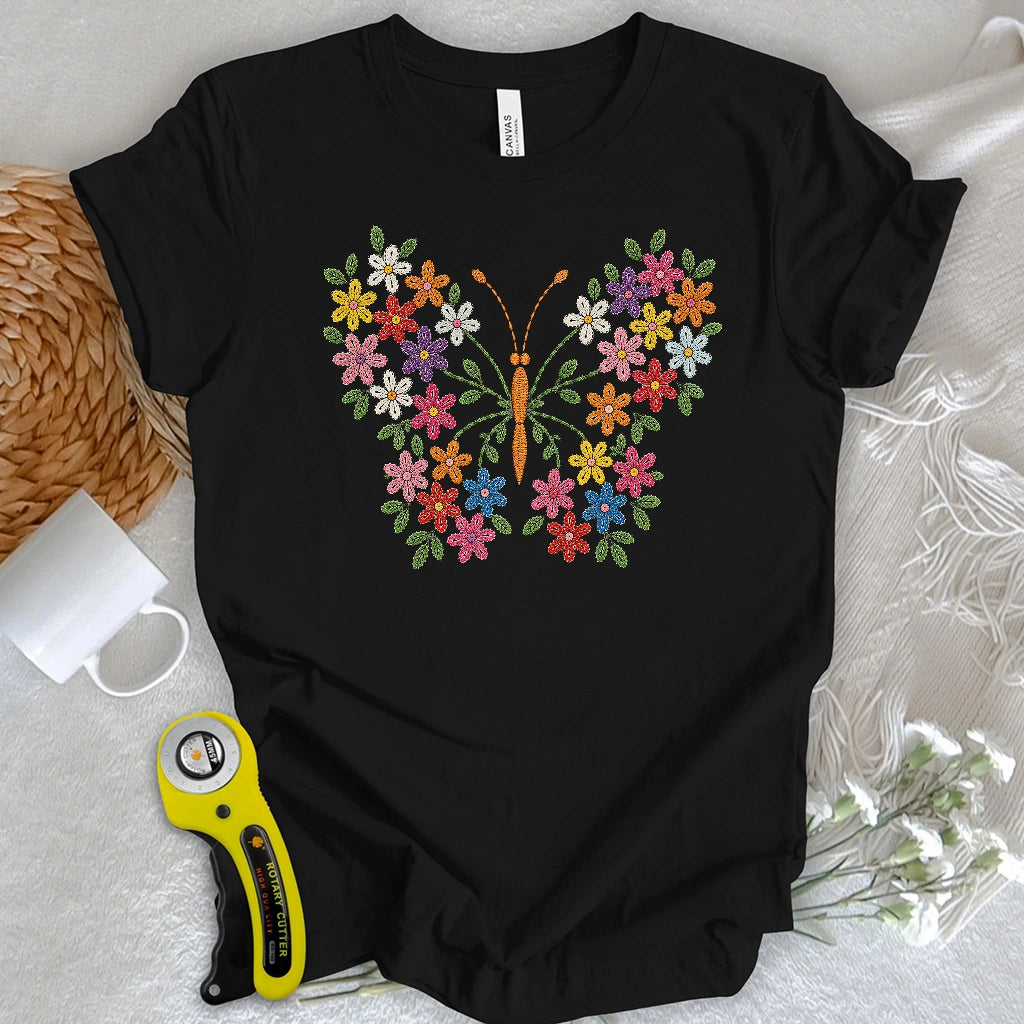 Stitched in Bloom Butterfly T-shirt