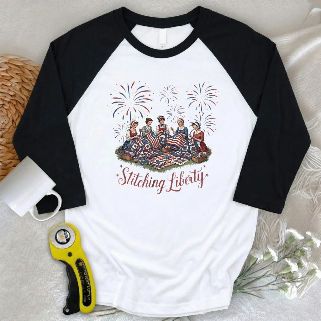Stitching Liberty 3/4 Sleeve T-shirt