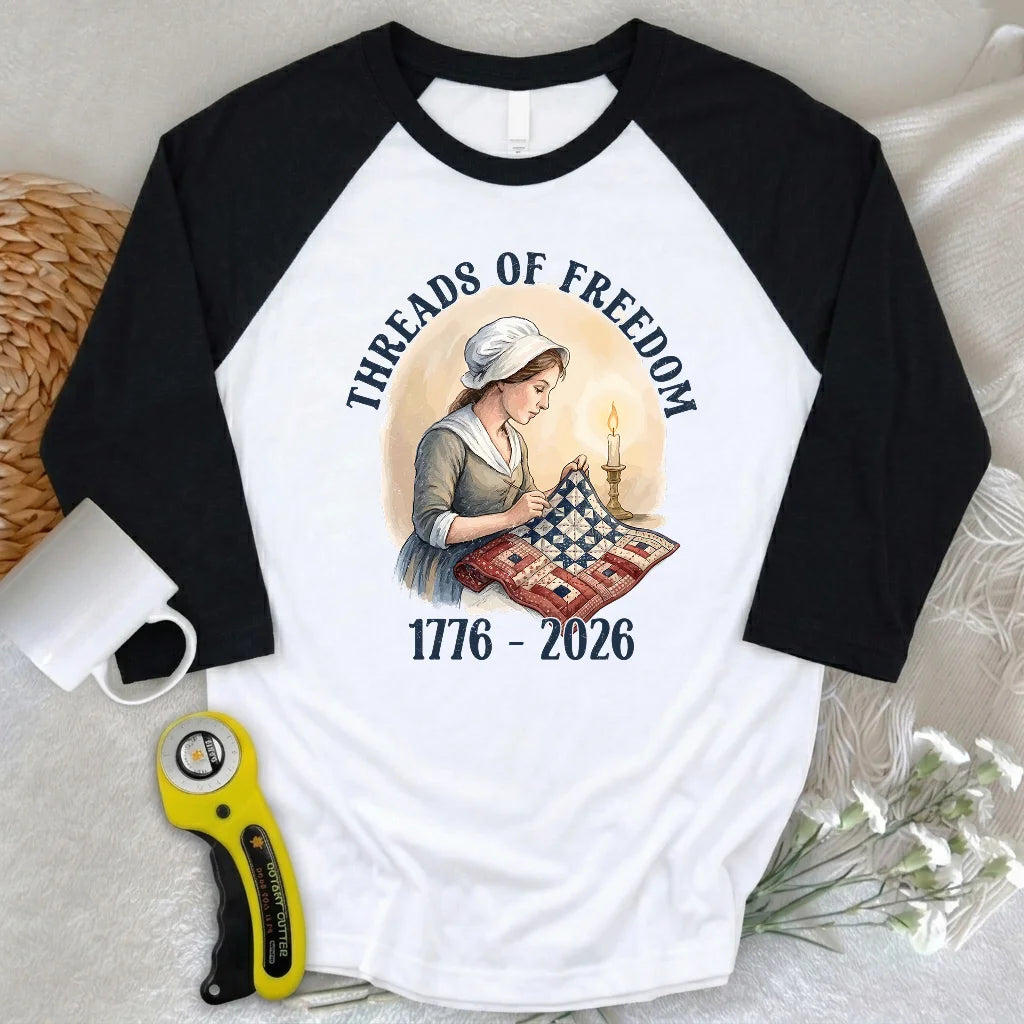 Threads of Freedom 3/4 Sleeve T-shirt