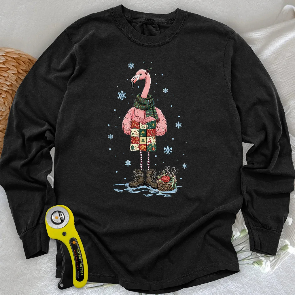Winter Flamingo Long Sleeve T-shirt