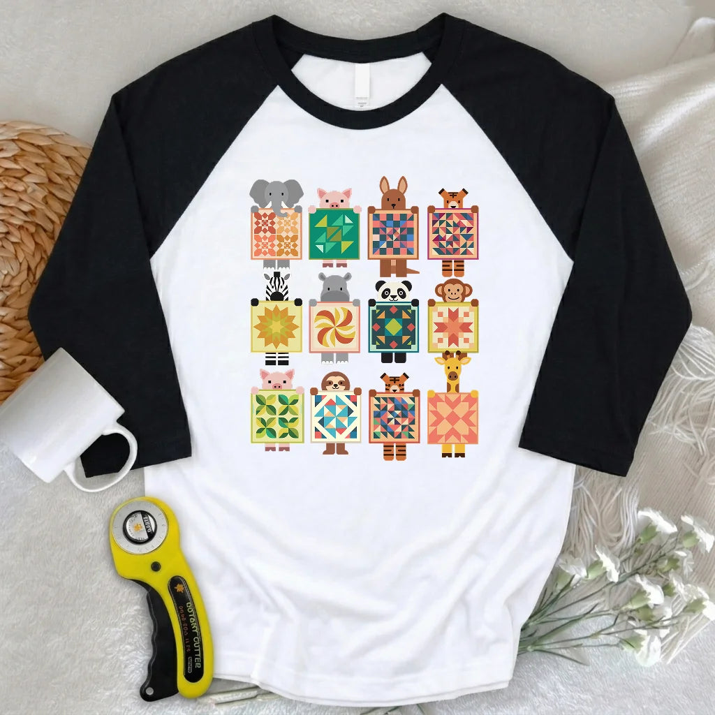 Woodland Patchwork Crew 3/4 Sleeve T-shirt