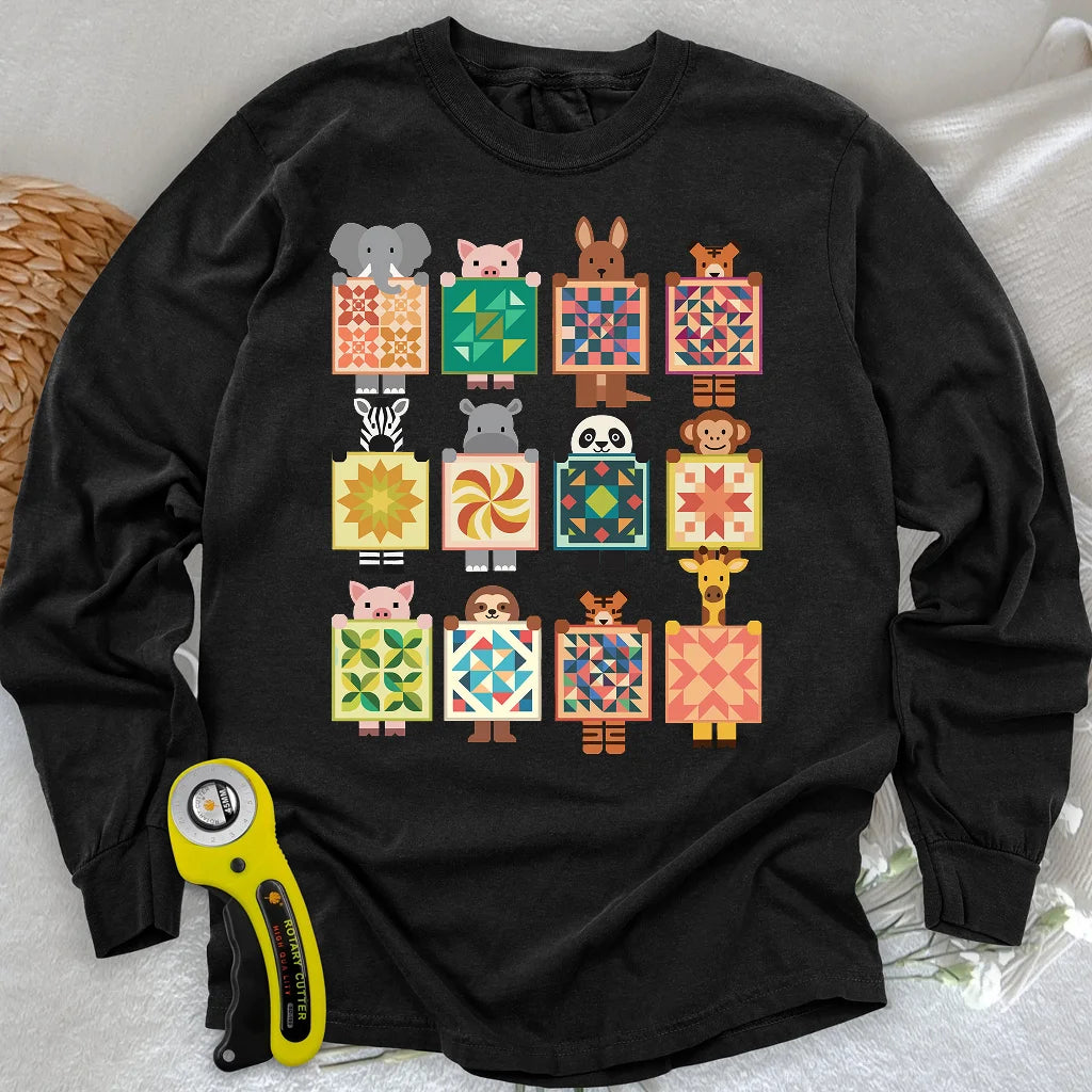 Woodland Patchwork Crew Long Sleeve T-shirt