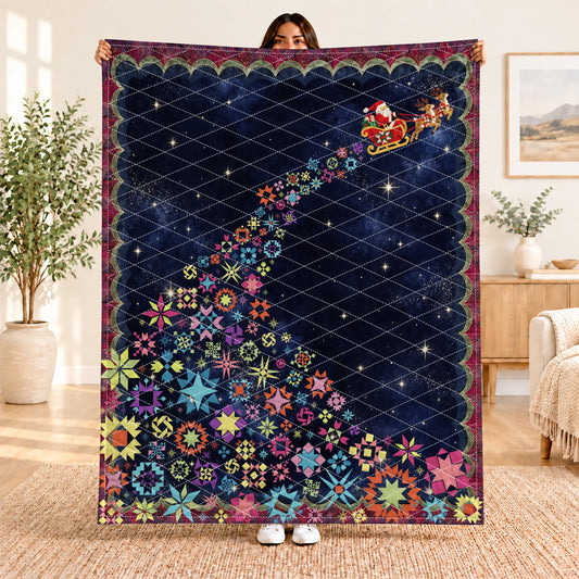 Santa’s Starlit Quilt Ride Blanket